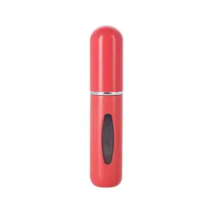 Botella Roja Atomizadora de Aluminio para Almacenar Perfumes Ideal para Viajes 5 ml.