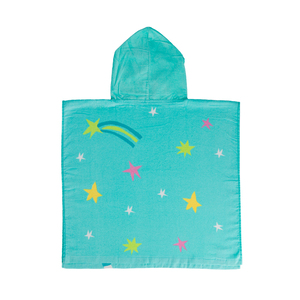 Poncho Infantil de Playa Color Azul con Diseño de Unicornio de 3 a 6 años