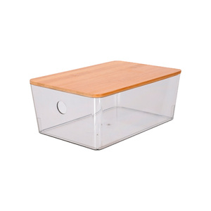 Caja Transparente con Tapa Bambú 3.8 l