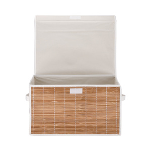Caja Bambú - Algodón con Tapa para Clóset 45x30x25 cm