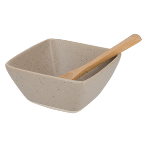 Bowl de cerámica cuadrado con cuchara