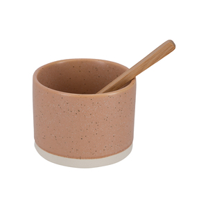 Bowl de cerámica redondo con cuchara